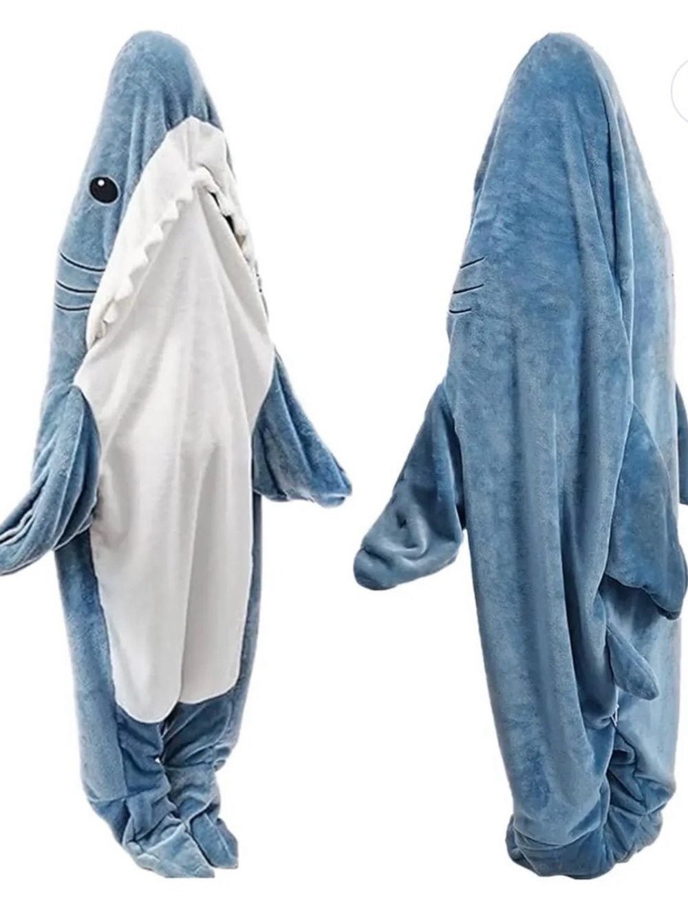 Blue Shark Costume Onesie with Hood. Costume or cozy blanket